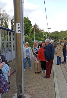 arrival at station