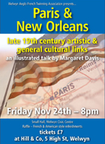 Poster for Paris and New Orleans Talk