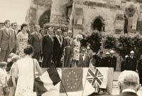 Singing the National Anthems at Welwyn Anglo-French Twinning Inaguration 1973